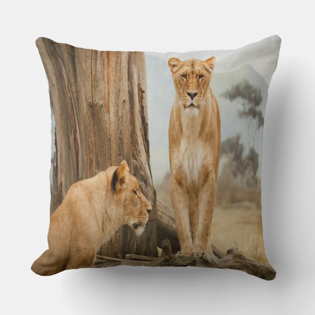 Lioness Rules Throw Pillow (Front)