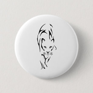 Lioness silhouette tattoo 2 inch round button