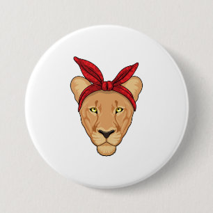 Lioness with Bandana 3 Inch Round Button