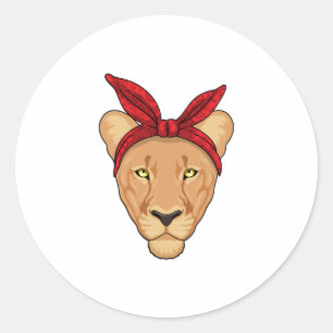 Lioness with Bandana Classic Round Sticker