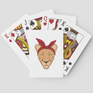 Lioness with Bandana Playing Cards