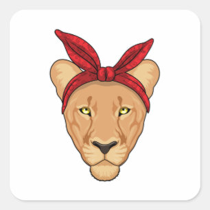 Lioness with Bandana Square Sticker