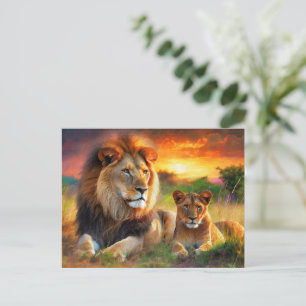 Lioness with Cub Postcard