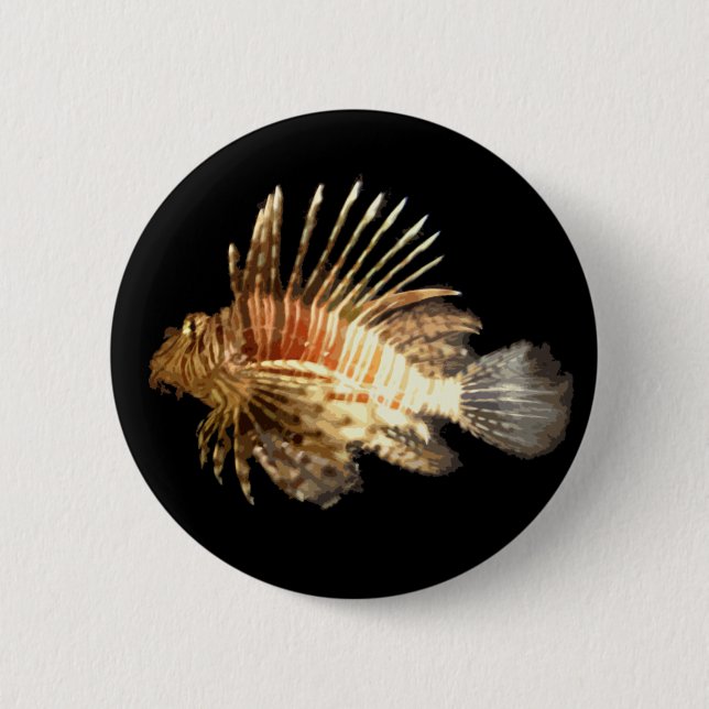 Lionfish 2 Inch Round Button (Front)