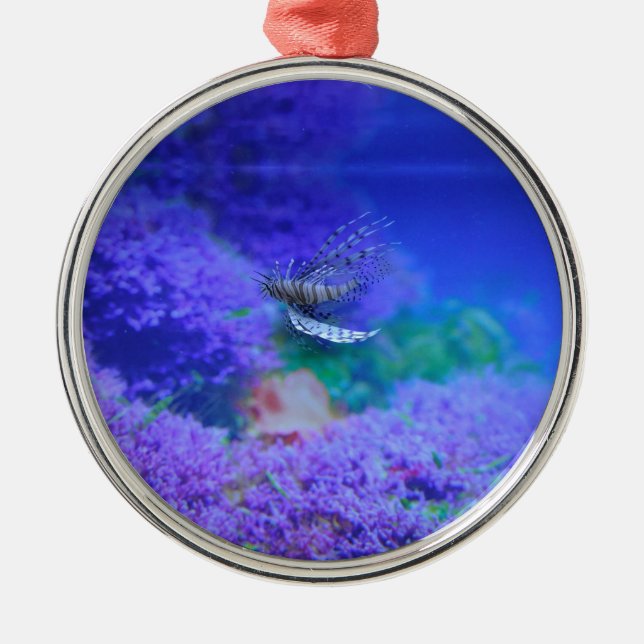 Lionfish Aquarium Fish Purple Pterois Zebrafish Metal Ornament (Front)