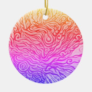 Lionfish Ceramic Ornament - art by NessieYaraArts