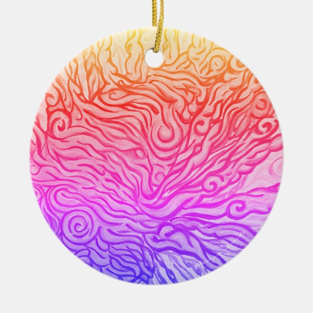 Lionfish Ceramic Ornament - art by NessieYaraArts (Front)