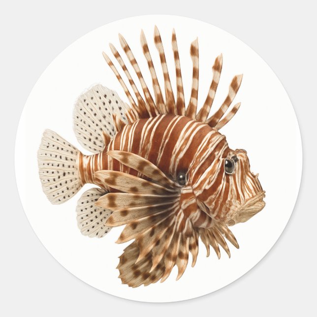 Lionfish Classic Round Sticker (Front)