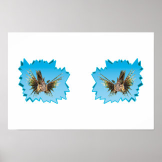 Lionfish on Iceblue * Starburst Cut Out |  Poster