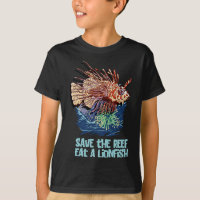 Lionfish Save The Reef Eat Lion Funny Cute Sea Roc