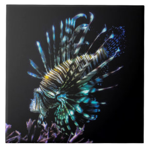 lionfish swims trinket tray tile