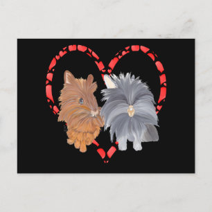 LIONHEAD RABBIT HEART HOLIDAY POSTCARD
