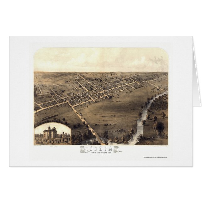 L'Ionie, carte panoramique de MI - 1868 (Devant horizontal)