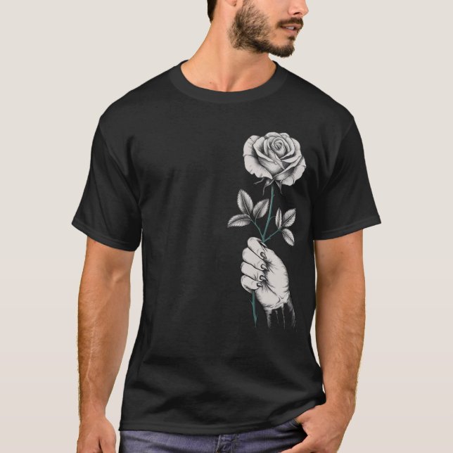 👕 🌹 Lionne Et T-Shirt Rose Sombre (Devant)