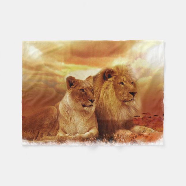Lions 1A Fleece Blanket (Front (Horizontal))