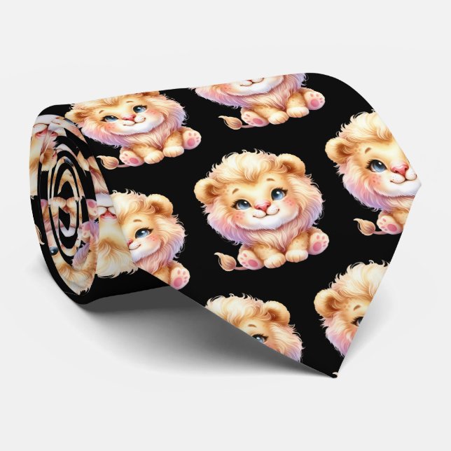 Lions Adorable Kawaii Cute Neck Tie (Rolled)