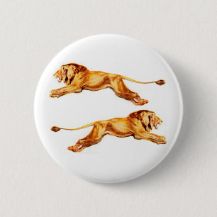 lions at cross purposes 2 inch round button