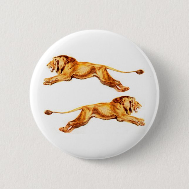 lions at cross purposes 2 inch round button (Front)