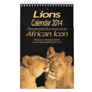 Lions - calendrier africain 2014 d'icône (d'une