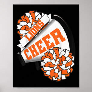 Lions Cheer Back To School Cheerleading Spirit O Poster