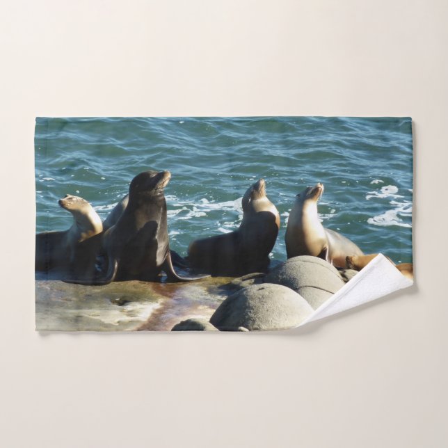 Lions de la mer de San Diego (Serviette à main)