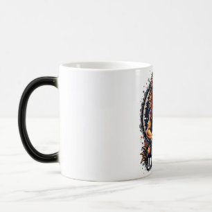 Lion's Drum Parade funny art : Majestic Lion Print Magic Mug