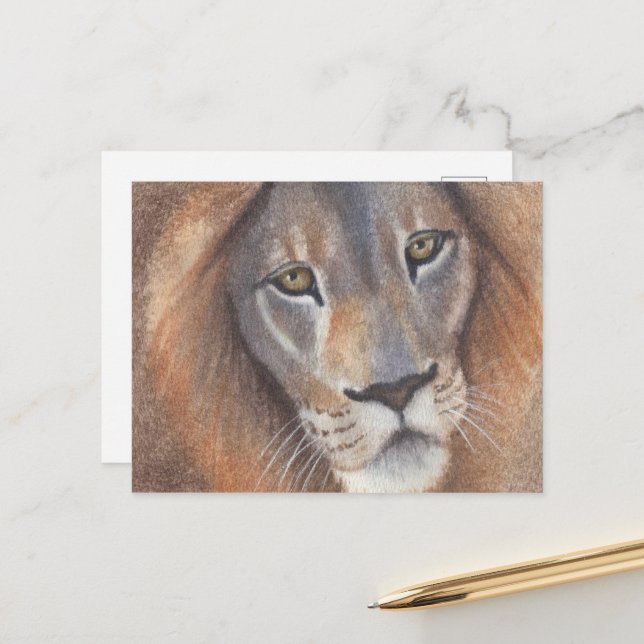 Lion's Eyes Postcard (Front/Back In Situ)