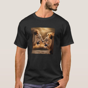 Lions Facing Off African Lion Lovers Art Big Cat A T-Shirt