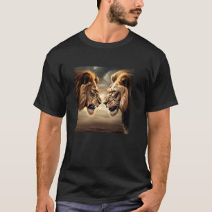 Lions Facing Off African Lion Lovers Art Big Cat A T-Shirt