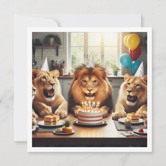 Lions fêter, Lions invitation anniversaire (Devant)