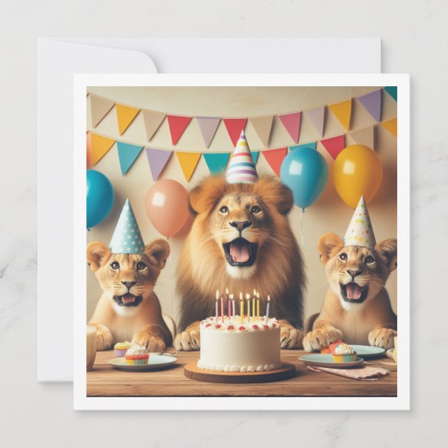 Lions fêter, Lions invitation anniversaire (Devant)