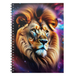 Lion's Head Among Colorful Swirling Galaxies Notebook