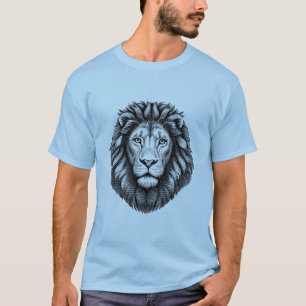 Lions Head Ink illustration Jungle safari art T-Shirt