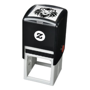 Lions head logo self-inking stamp