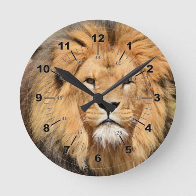 Lions Head Round Clock (Front)