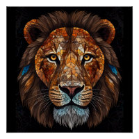 Lions head with mosaic stained glass effect
