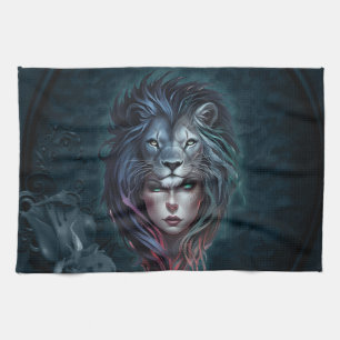 Lion's heart and feminine strength kitchen towel