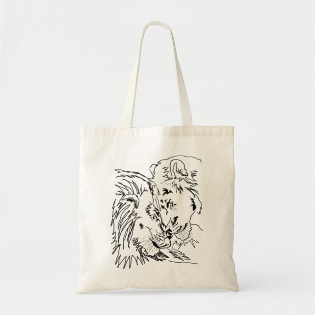Lions Hug Tote Bag (Front)