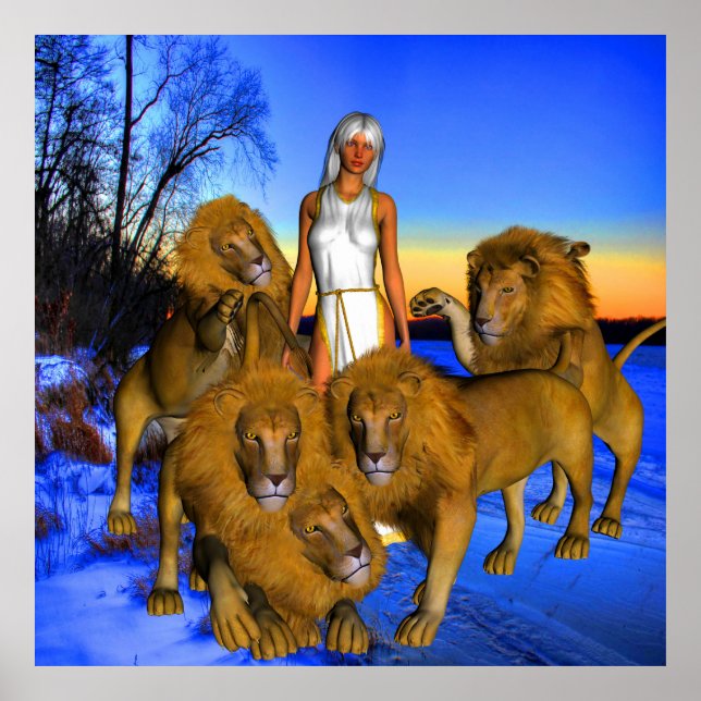 Lions in Winter Poster (Front)