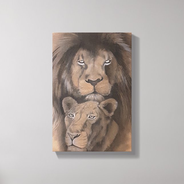 Lions Love Canvas Print (Front)