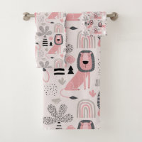 Lions noirs rose Boho Rainbows moderne