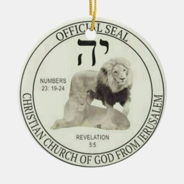 Lions of Judah Ceramic Ornament (Front)