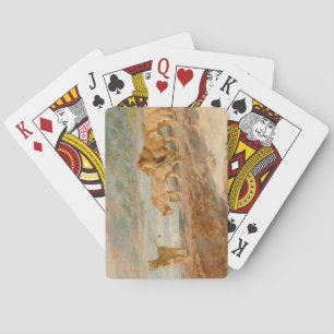 Lions on the Bank of an African River Playing Cards