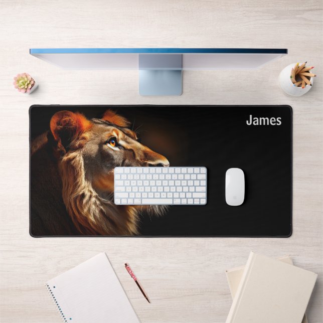 Lion's Roar Desk Mat - Majestic Lion in Profile (Office 1)