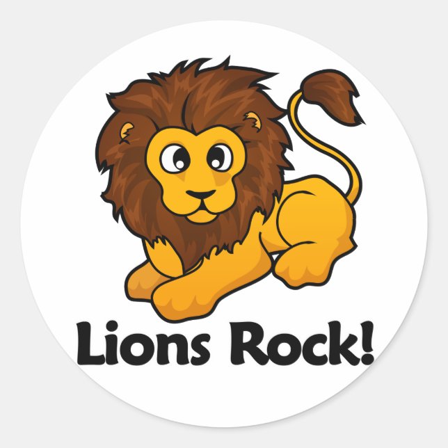 Lions Rock! Classic Round Sticker (Front)