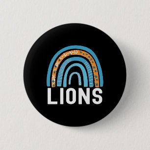 Lions School Sports Fan Team Back To School Spirit 2 Inch Round Button