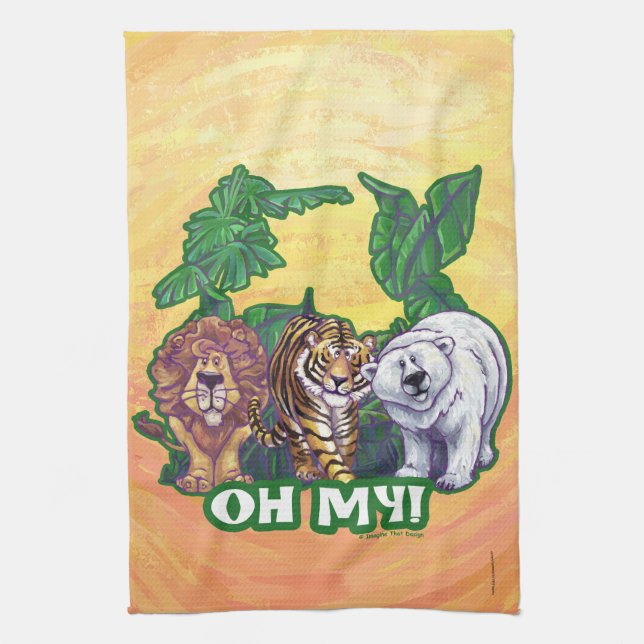 Lions Tiger Bears Oh My Kitchen Towel (Vertical)