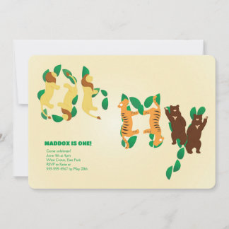 Lions, Tigres et Ours Invitation d'anniversaire