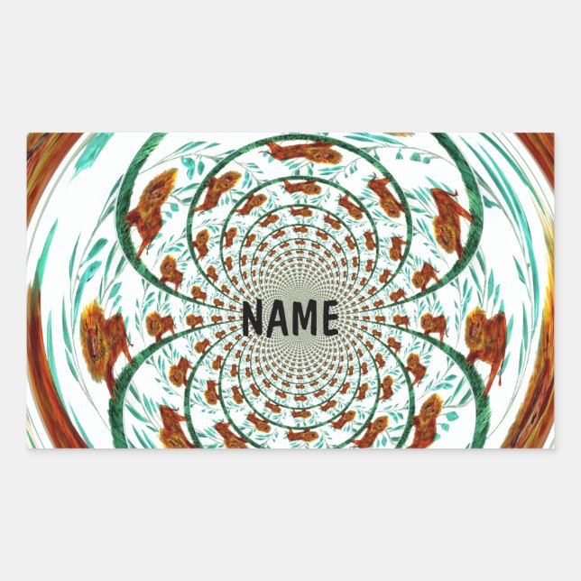 Lions Wildlife Kaleidescope Pattern Custom Sticker (Front)
