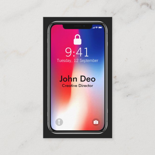 l'IOS a inspiré le carte de visite de l'iPhone X (Devant)